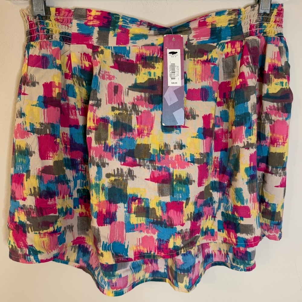 Hang Ten Alissa Soft Skirt multicolored abstract patterned mini skirt SZ medium
